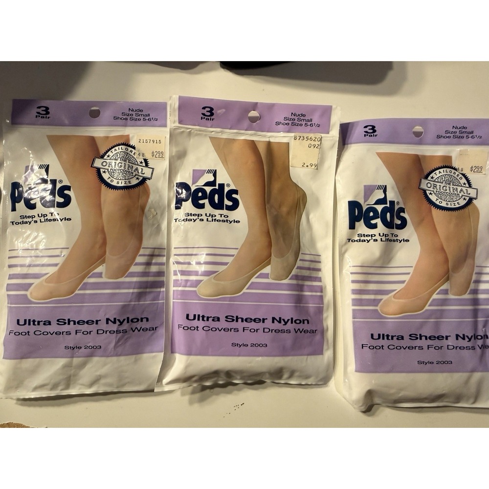 New Vintage Peds Foot Covers Size 5-6 1/2 Womens Set Of 3 NWT